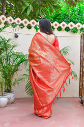 Kavvya Blue Brocade Silk Paithani Saree - KAVVYA